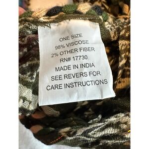 Crinkle Scarf Olive Green, Cream & Gold Braded edging and tassels 15"X71"